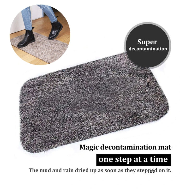 Super Absorbent Clean Step Doormat Indoor Absorbs Non Slip Door Mat-UlGadget