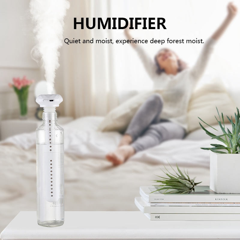 USB Portable Home Office Air Mist Humidifier Diamond Bottle Aroma Diffuser-UlGadget