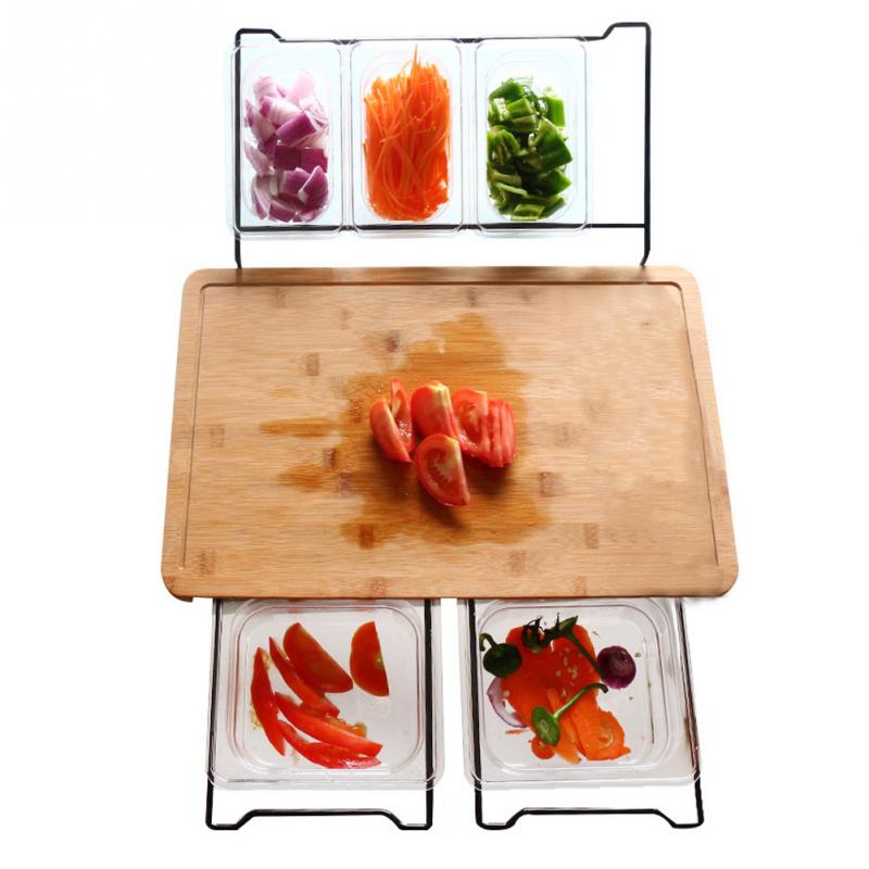 Vegetable Kitchen Smooth Multifunction Bamboo Cutting Board With Storage Box-UlGadget