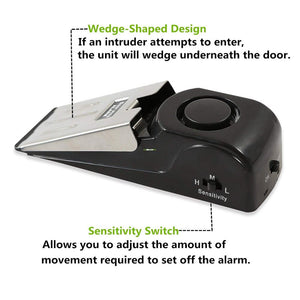 120dB Mini Wireless Vibration Alert Security Blocking System Door Stop Alarm-UlGadget