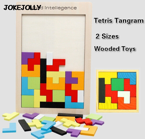 Colorful Wooden Magination Intellectual Educational Brain Tetris Puzzle Toy-UlGadget