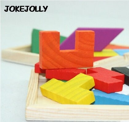 Colorful Wooden Magination Intellectual Educational Brain Tetris Puzzle Toy-UlGadget