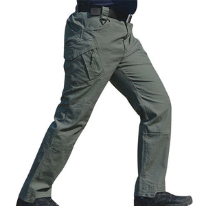 Newly Men Waterproof Work Cargo Long Pants Pockets Loose Trousers