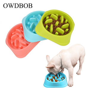 Plastic Anti Choke Pet Bowl Slow Down Eating Healthy Diet Dish For Dogs-UlGadget