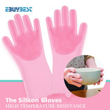 1 Pair Scrubber Rubber Cleaning Gloves Dusting Dish Washing Kitchen Tool