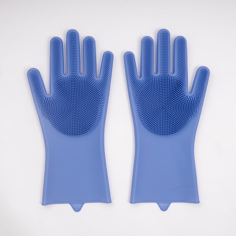 1 Pair Scrubber Rubber Cleaning Gloves Dusting Dish Washing Kitchen Tool