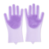 1 Pair Scrubber Rubber Cleaning Gloves Dusting Dish Washing Kitchen Tool