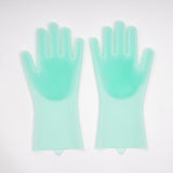 1 Pair Scrubber Rubber Cleaning Gloves Dusting Dish Washing Kitchen Tool