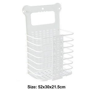 Plastic Foldable Multi-Functional Handle Wall-Mounted Laundry Storage Basket-UlGadget