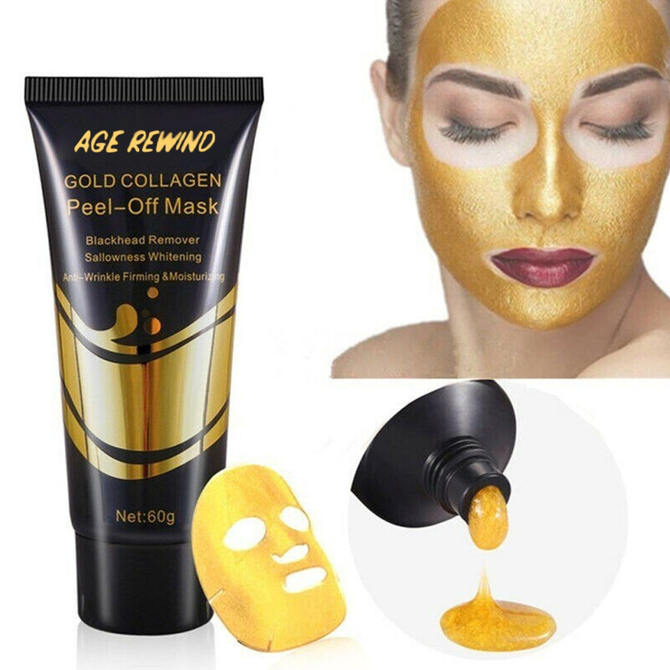 24K Gold Collagen Anti Aging Remove Acne Wrinkle Whitening Lifting Smooth Tear Peel Off Face Mask