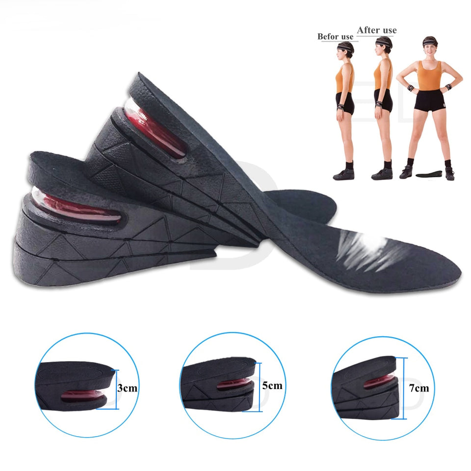 3-7CM Adjustable Invisible Height Increase Heightening Cushion Insoles