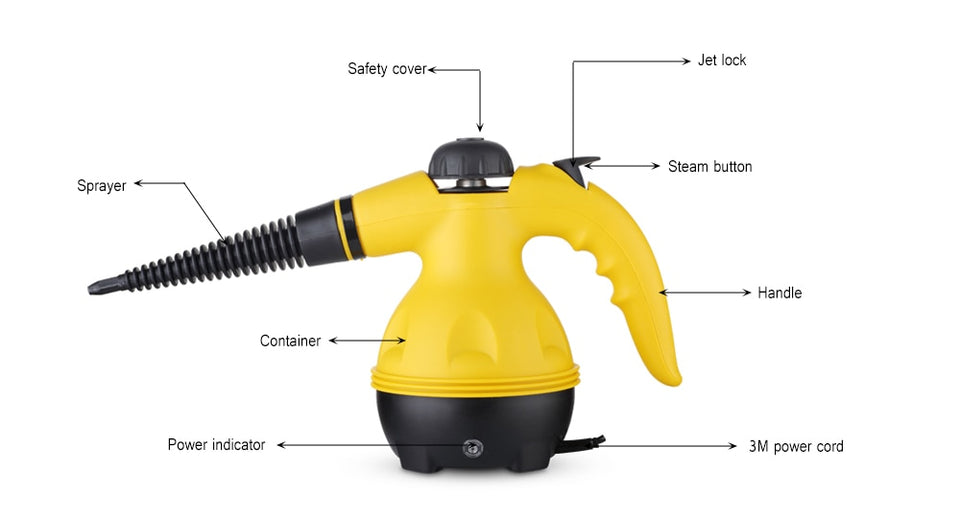 Multi-Purpose Electric Steam Cleaner Handheld Portable Pressurized Household Cleaner Sanitizer