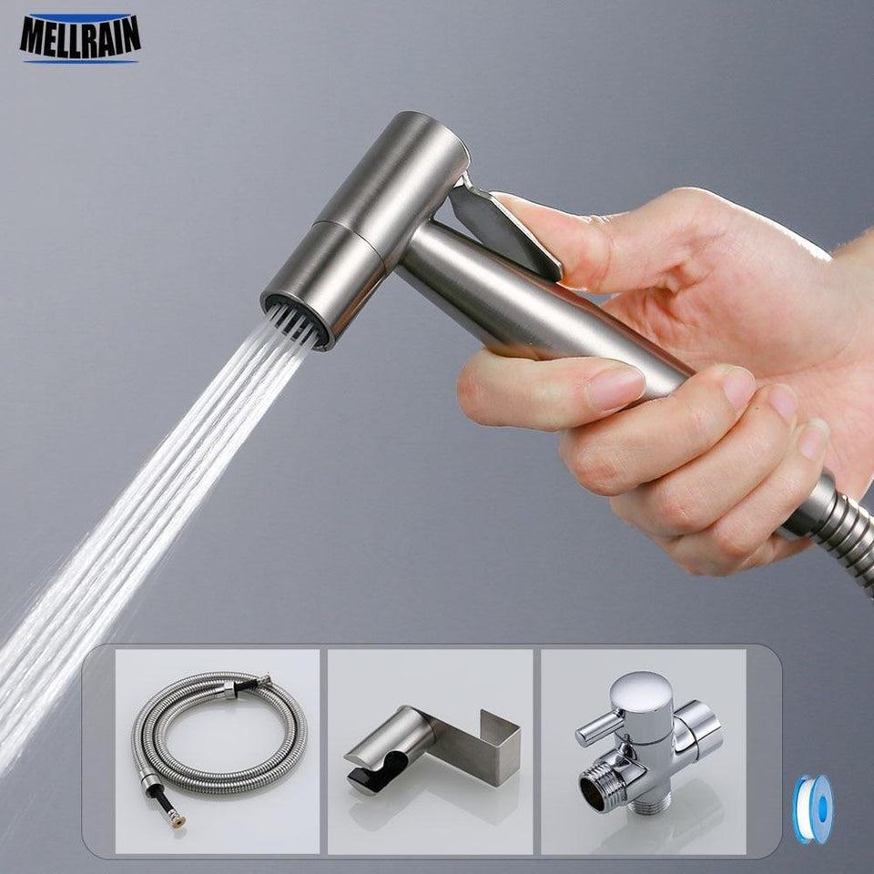 Stainless Steel Handheld Toilet Bidet Sprayer Set Kit For Bathroom