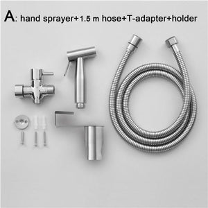 Stainless Steel Handheld Toilet Bidet Sprayer Set Kit For Bathroom