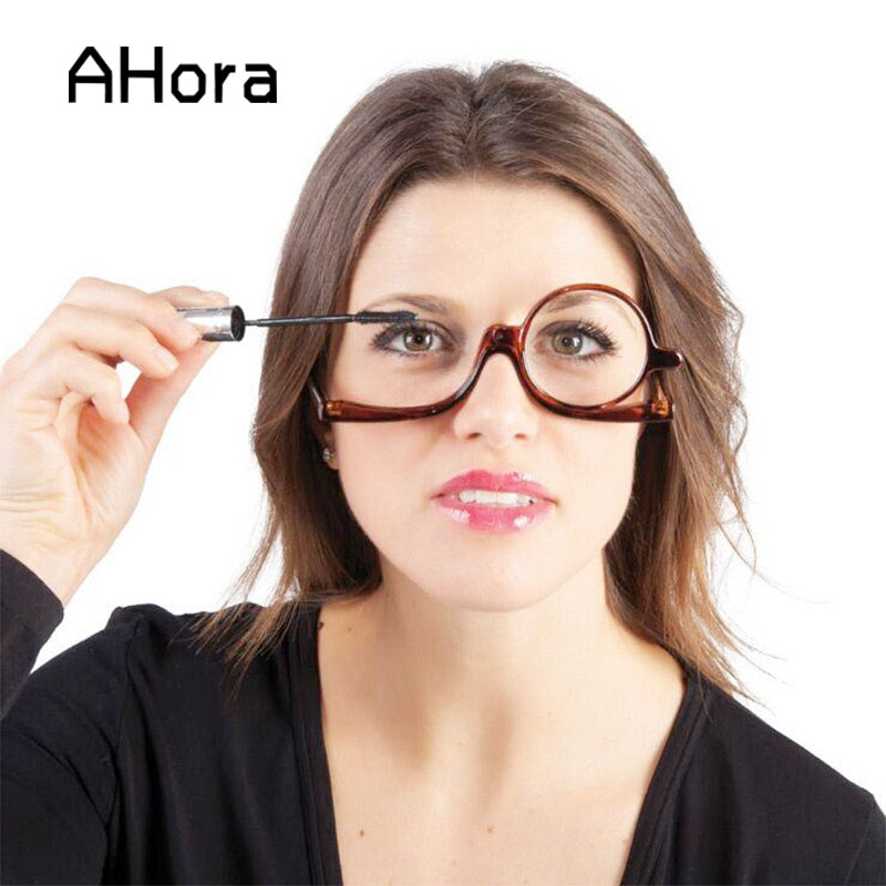 Make Up Women Portable Clear Lens Magnifying Reading Glasses