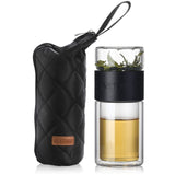 Portable Stainless Steel Filters Double Wall Glass Tea Infuser Tumbler Bottle