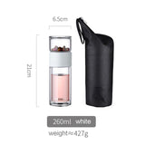 Portable Stainless Steel Filters Double Wall Glass Tea Infuser Tumbler Bottle