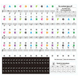 54/61/88 Piano Keyboard Removable Label Electronic Stave Note PVC Sticker