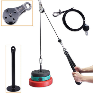 Home Workout Fitness Adjustable Length Pulley Cable System