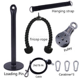 Home Workout Fitness Adjustable Length Pulley Cable System