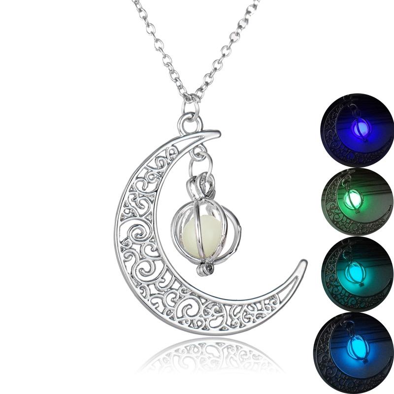 Crescent Moon Glow Necklace-UlGadget