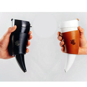 Creative Mug Metal Style Goat's Horn Stainless Steel Thermos Coffee Cup Insulation Vacuum-UlGadget