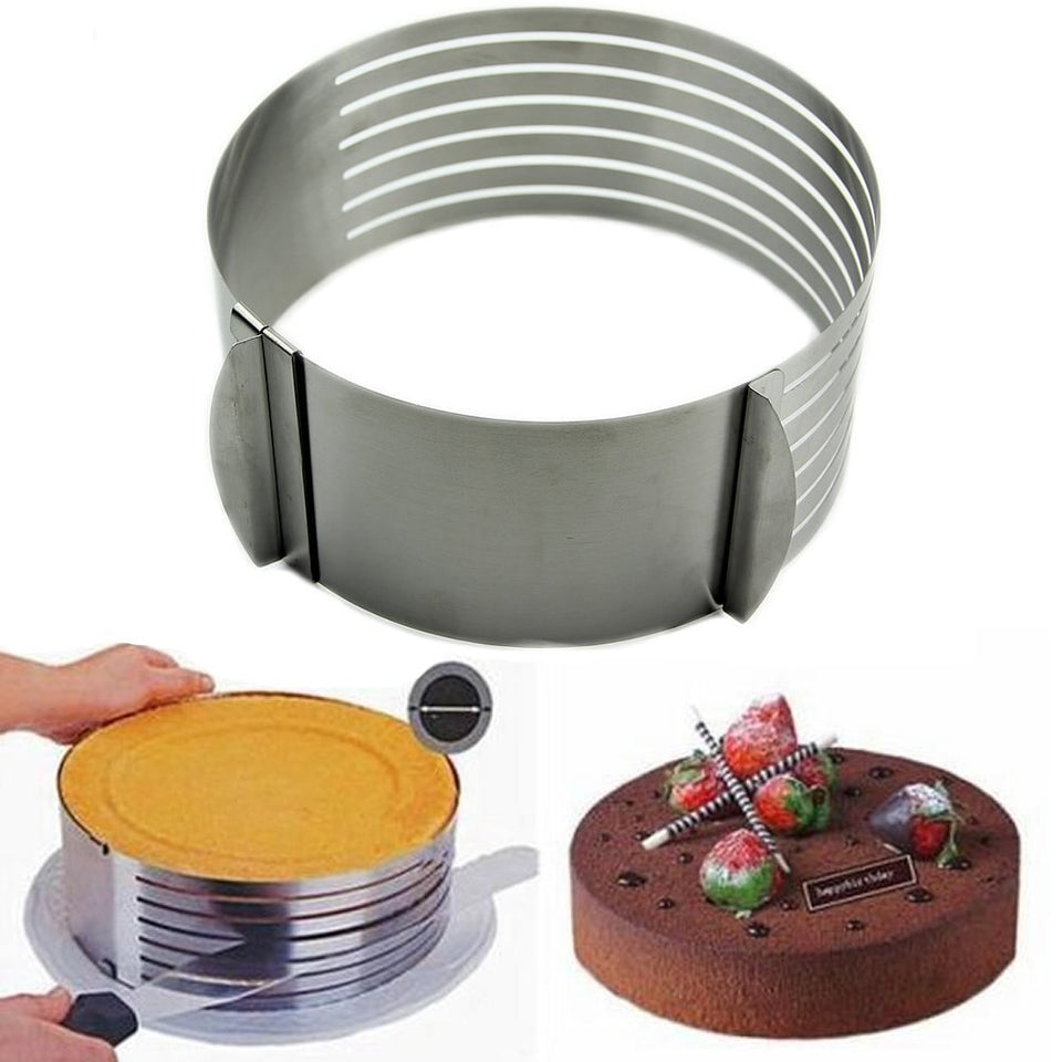 layered cake ring slicer adjustable Stainless Scalable Mousse-UlGadget