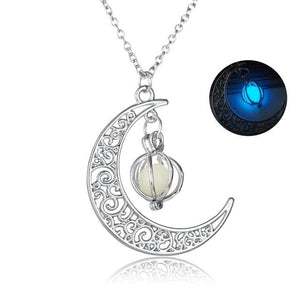 Crescent Moon Glow Necklace-UlGadget