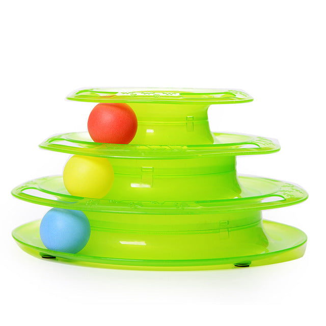 Plastic Trilaminar Three Levels Tower Of Tracks Cat Toy Amusement Shelf Play-UlGadget