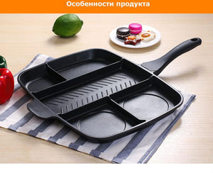 Non-Stick 5 in 1 Fry Grill Pan-UlGadget