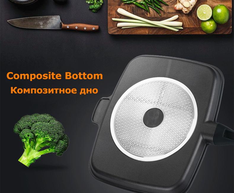 Non-Stick 5 in 1 Fry Grill Pan-UlGadget