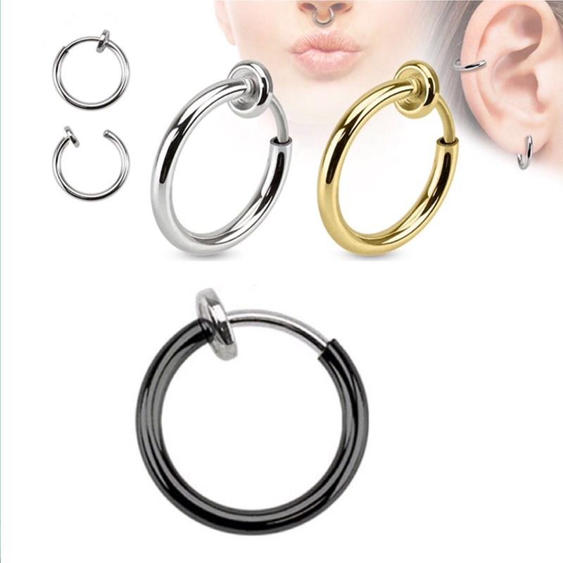 Women Retractable Earrings Invisible No Ear Hole, Nose Belly Button Ring-UlGadget