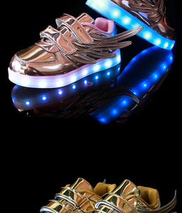 USB Led Charging Wings Sneakers Kids Running-UlGadget