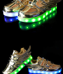 USB Led Charging Wings Sneakers Kids Running-UlGadget