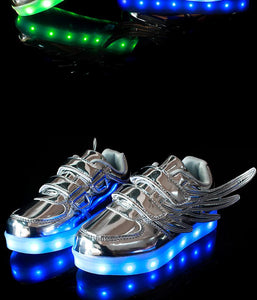 USB Led Charging Wings Sneakers Kids Running-UlGadget