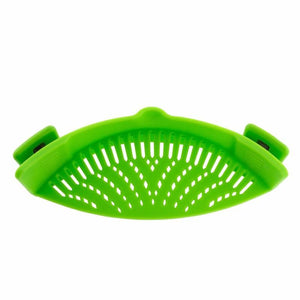 Universal Snap Strainer Silicone Clip Pan Drain Rack Rice Pasta Vegetable Washing-UlGadget