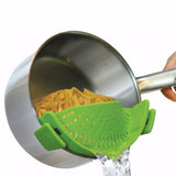 Universal Snap Strainer Silicone Clip Pan Drain Rack Rice Pasta Vegetable Washing-UlGadget