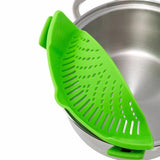 Universal Snap Strainer Silicone Clip Pan Drain Rack Rice Pasta Vegetable Washing-UlGadget