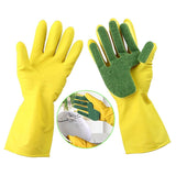 Home Garden Kitchen Dish Washing Cleaning Glove Sponge Fingers Rubber Household-UlGadget