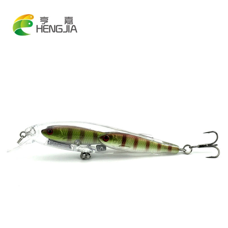 5 Colors Minnow Wobbler Crankbait Hard Baits Conjoined Fish Lure-UlGadget