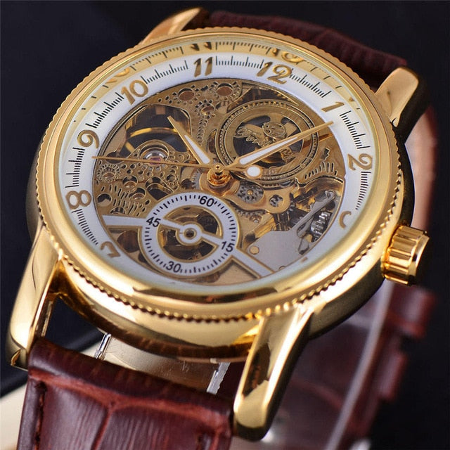 Watch Men Military Sport Skeleton Stainless Steel Water Resistance-UlGadget