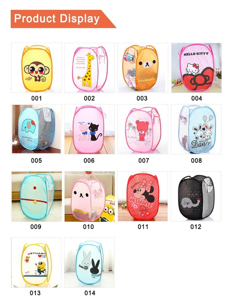 Cartoon Cute Animal Folding Dirty Clothes Laundry Nylon Bucket-UlGadget