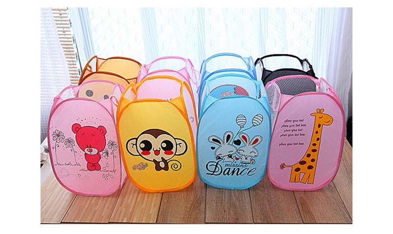 Cartoon Cute Animal Folding Dirty Clothes Laundry Nylon Bucket-UlGadget