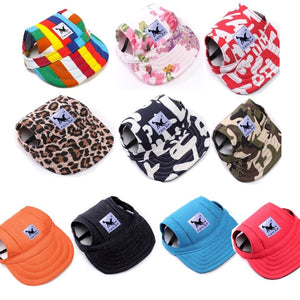 10 Colors Colorful Summer Canvas Puppy Hats with Ear Holes and Chin Strap-UlGadget