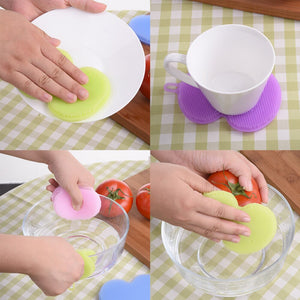 Heat Resistant Silicone Dish Sponge (set of 4) Washing Fruit Vegetable in the Kitchen-UlGadget