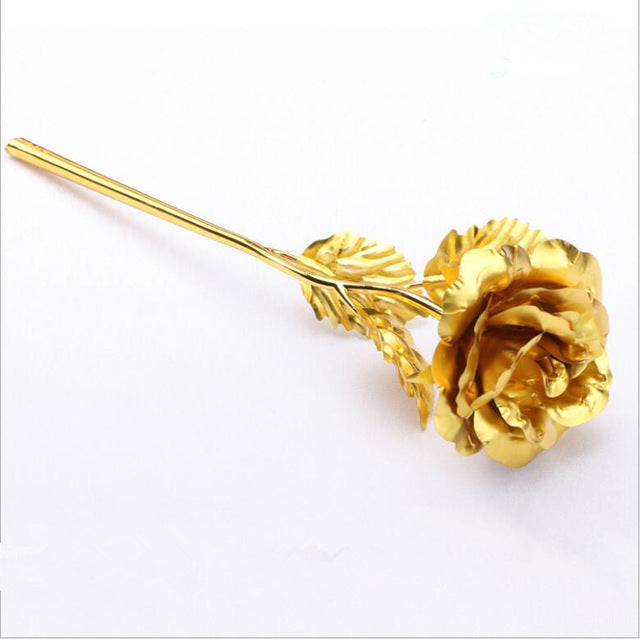 Everlasting Gold Rose Wedding Decoration Flower Valentine's Day Gift lover's Rose artificial flower-UlGadget