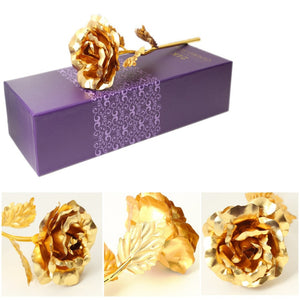 Everlasting Gold Rose Wedding Decoration Flower Valentine's Day Gift lover's Rose artificial flower-UlGadget