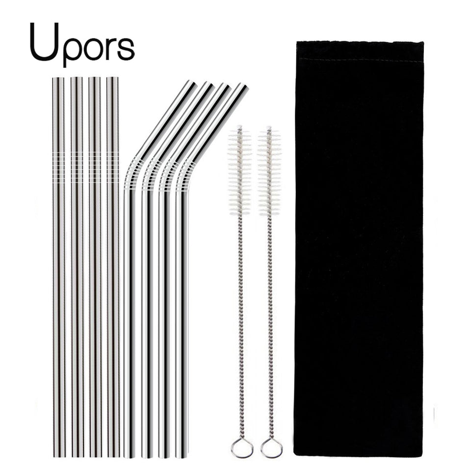 4Pcs Stainless Steel Reusable Drinking Straws High Quality Metal Cleaner Brush Wholesale-UlGadget