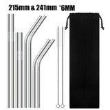 4Pcs Stainless Steel Reusable Drinking Straws High Quality Metal Cleaner Brush Wholesale-UlGadget