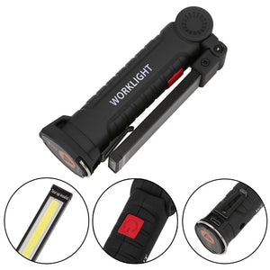 Portable 5 Mode COB Flashlight Torch USB Rechargeable LED Work Light For Outdoor Camping-UlGadget